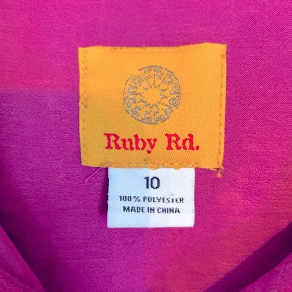 Ruby Rd Vibrant Pink Long Sleeved Button up Top 10 (A-170) - Picture 2 of 4